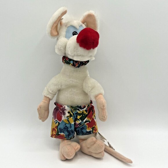 1997 Animaniacs Pinky & The Brain Plush Set – Vintage Hawaiian Outfit Duo large - Picture 11 of 16